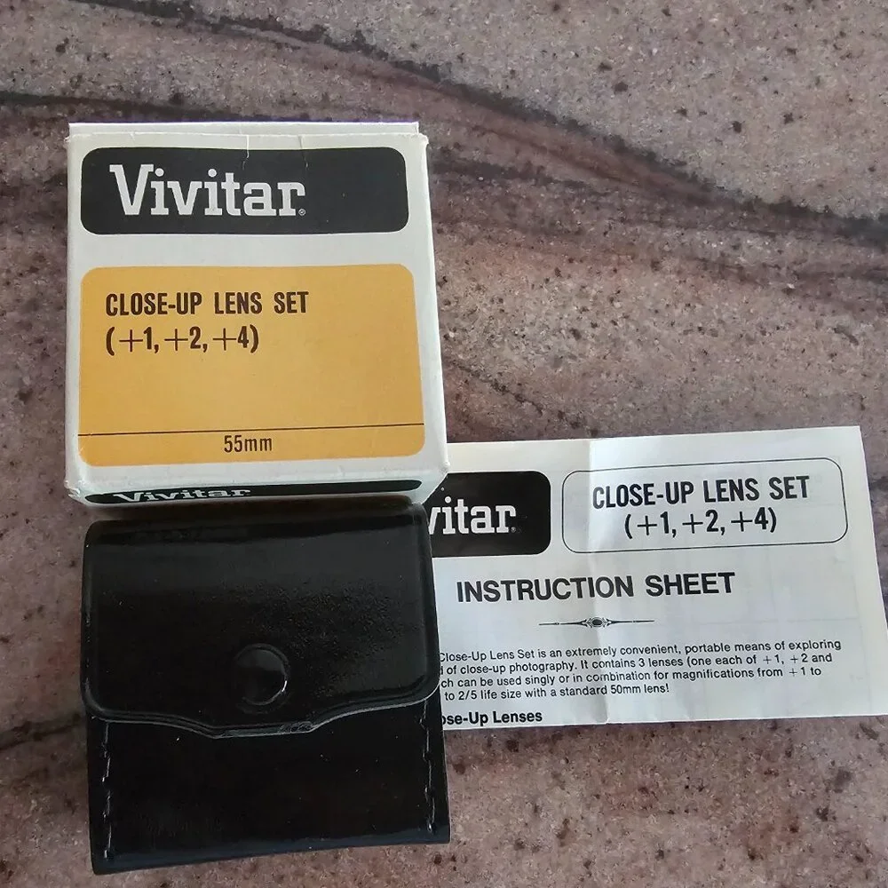Vivitar Close-Up 55mm Lens Set (+1, +2, +3) Set